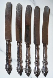 Cuchillo de mango hueco 5 MOSELLE plata americana marca mundial placa de plata 9,75" - Imagen 1 de 6