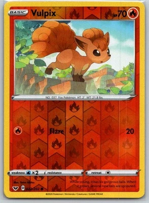 Vulpix 022/202 Reverse Holo SWSH01: Sword & Shield Base Set NM - Image 1 of 2