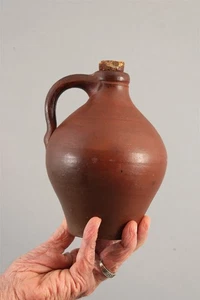 Antique 18thC Early Small American Primitive Redware Stoneware Jug NO RESERVE - Picture 1 of 10