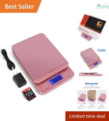 Digital Postal Scale Rose Gold 86 lb Tare Hold LCD for Packages Small Business - Image 1 of 4