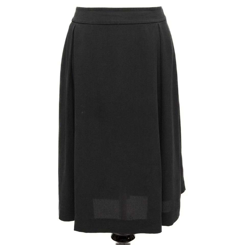 Falda plisada Eileen Fisher negra crepé seda talla mediana Foto 1 de 4