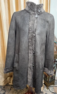 Abrigo de piel de oveja merino cordero Rosenberg R&L envejecido de colección M Penny Lane germen hippie Foto 1 de 4