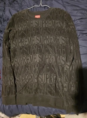 Terry a rayas con logotipo Supreme cuello redondo. Foto 1 de 4