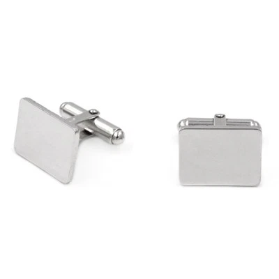 Gemelli da Polso in Argento 925 Rettangolari Personalizzati Incisione Inclusa - Immagine 1 di 3