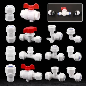 POM Plastic 1/2" 3/4" Thread Fitting Water Pipe Connector Hose Joiner Elbow Tee - Picture 1 of 49