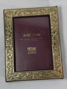 Vintage Bilderrahmen massiv Messing verziert 3,5x5 lackiert - Bild 1 von 5