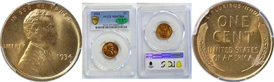 1934 1C Lincoln Cent PCGS MS-67 RD  CAC - Image 1 of 3