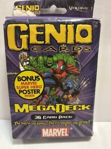 Marvel Genio Cards MegaDeck 36 Card Pack Volume 1 w/ Poster Free  Fast Shipping - Picture 1 of 3