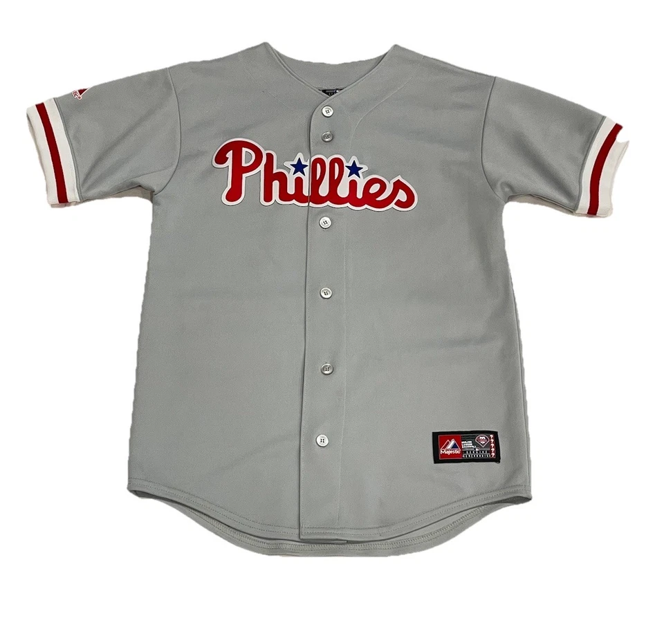 Camiseta Cliff Lee # 33 Philadelphia Phillies Majestuosa Gris Cool Base JUVENTUD TALLA L Foto 1 de 4