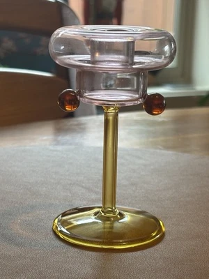 Maison Balzac Petit PompomCandle Holder Miel/pink/amber - Image 1 of 4