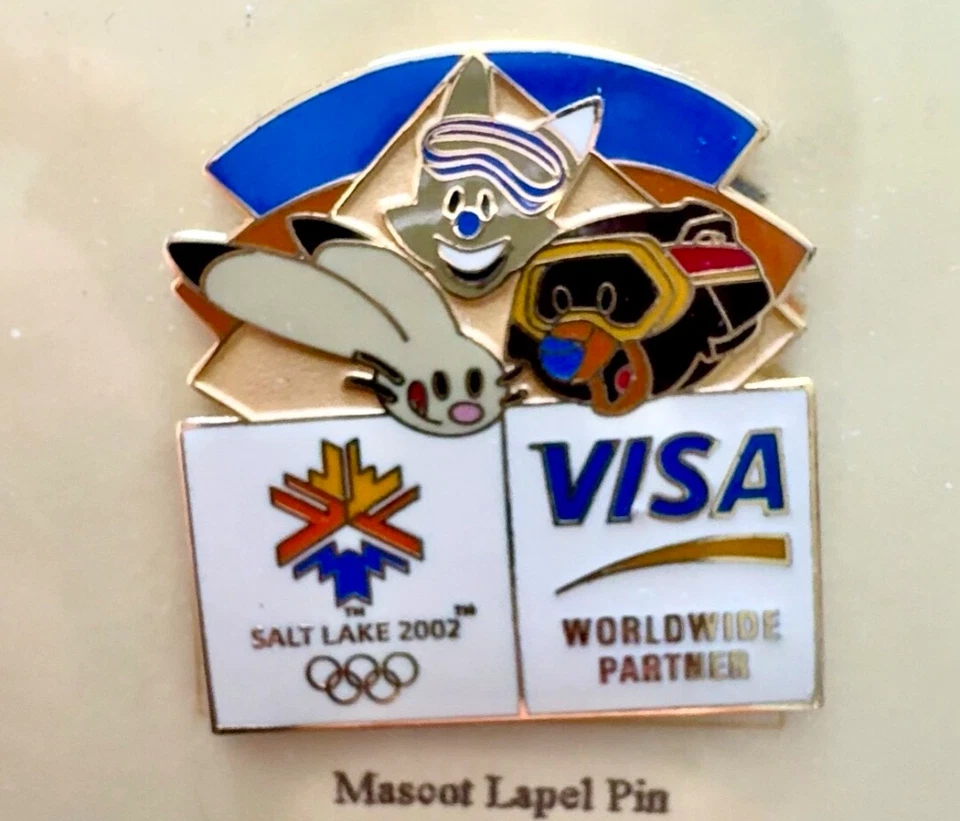 2002 Salt Lake Winter Olympic Worldwide Partner VISA Mascots Pin - Image 1 of 1