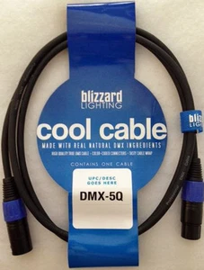 Blizzard Lighting DMX-5Q "Cool Cable" 5' DMX 22 gauge Cable with 3-pin XLR ends - Picture 1 of 4