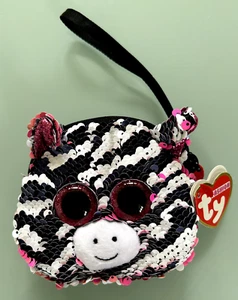 TY Beanie Babys Boos Flippables Pailletten Handgelenktasche 4,5" - Zoey das Zebra - Bild 1 von 4