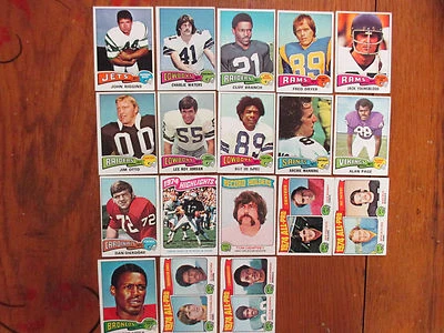 18-1975 Topps Football Stars(w/CLIFF BRANCH/CHARLIE WATERS/JIM OTTO/JOHN RIGGINS - Image 1 of 4