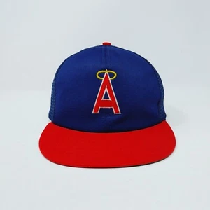 Vintage Anaheim Angels Hat Snapback Cap Mesh Trucker Blue USA MLB Coca Cola - Picture 1 of 9