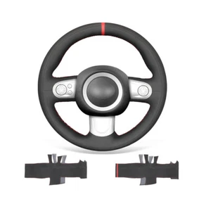 DIY Durable Black Suede Car Steering Wheel Cover Wrap For Mini Cooper Clubman - Picture 1 of 12