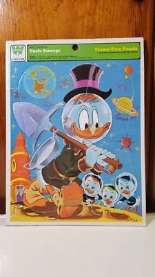 Vintage UNCLE SCROOGE Outer Space Disney Whitman Frame-Tray Puzzle Ducktales - Image 1 of 4