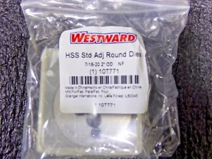 WESTWARD Round Adjustable Die, UNF, 7/16"-20, 10T771 (RC) - Picture 1 of 7