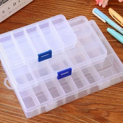 15/24 COMPARTMENT ORGANISER STORAGE PLASTIC BOX LOOM BANDS CRAFT NAIL ART - Image 1 of 4
