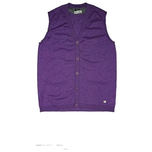 BOGNER Herren Weste Strickweste Pullunder Schurwolle edel 56 XXL Lila dünn NEU - Bild 1 von 2