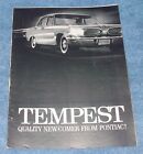 1961 Pontiac Tempest Vintage 16Pg Magazine Brochure Quality New Comer