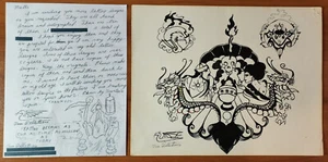 1960s Original Tom Pellettiere Zeis Vintage Tattoo Flash Sheet Hand Drawn 7 - Bild 1 von 17