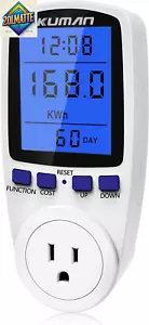 KW47-US Electricity Usage Monitor Plug Power Watt Voltage Amps Meter With - Picture 1 of 12