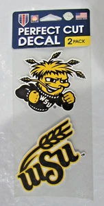 NCAA Wichita State Double Perfect Cut Decals Logo on 4"x8" by WinCraft - Picture 1 of 1