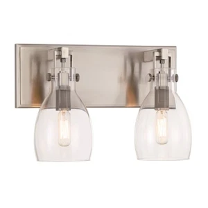 Minka Lavery Tiberia 2 Light Bath Vanity, Plated Pewter/Clear - 2272-84B - Picture 1 of 1