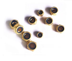 Tuercas de bloqueo de nailon hexagonales Kep Locktuercas de latón M4 M5 M6 M8 M10 M12 - Imagen 1 de 4