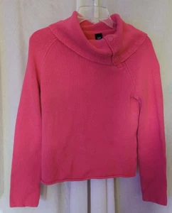 Women's Gap Pink Pullover Sweater Size Medium Long Sleeve Thick Turtleneck Nice - Picture 1 of 4