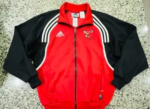 ADIDAS Men JACKET 3 STRIPES 1980-1990 SIZE S BLACK RED RETRO AAL001 VTG - Picture 1 of 5