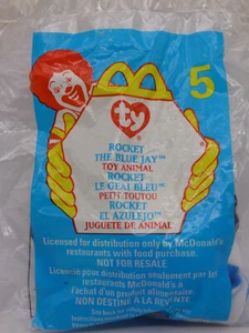 Ty - McDonalds Teenie Beanie Babies - 1999 - #5 Rocket the Blue Jay - Imagen 1 de 6