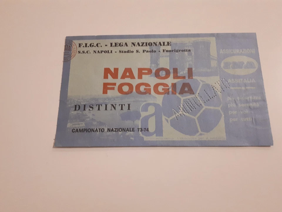 RARO BIGLIETTO TICKET FAHRKARTE ANNULLATO NAPOLI FOGGIA 1-1  28-4-1974 CLERICI - Immagine 1 di 1