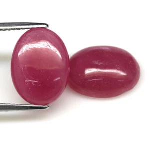 13.71 CT. Heated Pair Red Ruby Madagascar Oval Cabochon - Picture 1 of 4