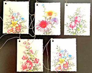 Gift Tags Floral Vintage Luxury Europe Wavy Edge Birthday Wedding 4 designs - Picture 1 of 8
