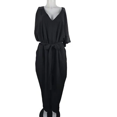 Lane Bryant Black Studded Belted Pockets Women's Black Jumpsuit 24 - Image 1 of 4