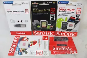 5 Sandisk Memory Card Lot Extreme Ultra Plus 256GB 32GB iXpand Flash Drive ZZ - Picture 1 of 9