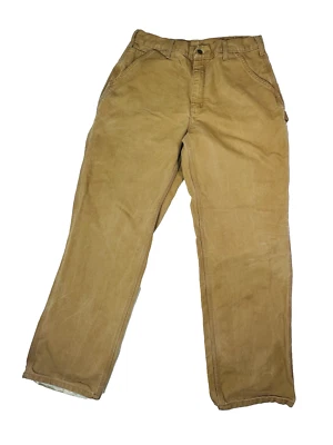 CARHARTT Dungaree Fit Carpenter Pants Camel Brown Canvas Jean 34x34 - Image 1 of 4