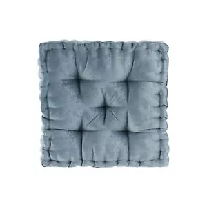 Intelligent Design Azza Floor Pillow Square Pouf Chenille Tufted with Scallop... - Picture 1 of 5