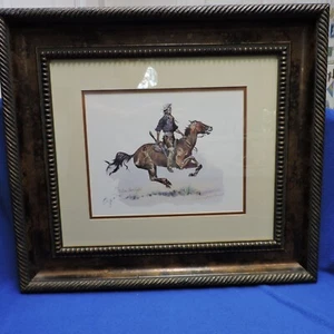Frederick Remington "The Crow Scout" Early Lithograph Signed Matted Framed - Picture 1 of 22