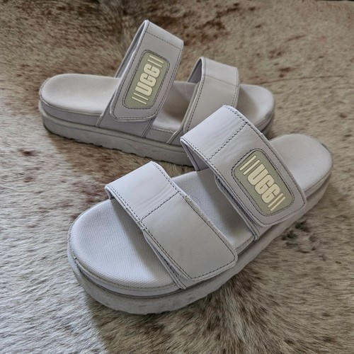 UGG Greer sandali donna bassi plateau regolabili nabuk slide grigio taglia 10
