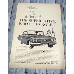 Chevrolet 1960 Black White Print Ad Superlative - Picture 1 of 2