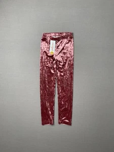 Cat & Jack Girl's Size SMALL(6-7) Crushed Velour Leggings Burgundy - Picture 1 of 12