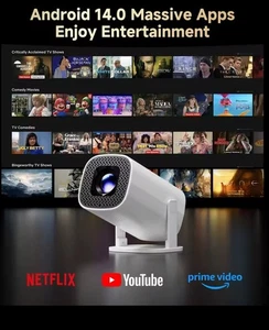 4K HD Wifi6 Projector Android 11 260 ANSI WIFIAllwinner H713 BT5.0 720P Mini  - Picture 1 of 6