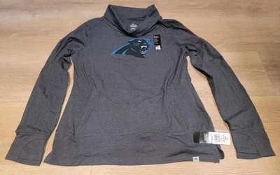 Carolina Panthers Majestic Cowl Neck Sweatshirt Womens Size XL Gray Thumb Holes - Image 1 of 4