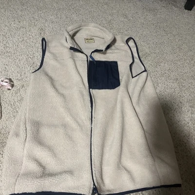 Мужской жилет Lake & Trail размер XXL белый синий шерпа карман на молнии повседневный для улицы - Изображение 1 из 4