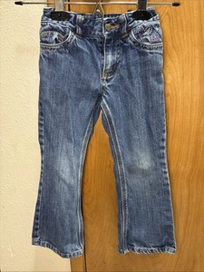 Carhartt Girls Boot Cut Jeans With Pink Embroidered Hearts Toddler Size 4 - Picture 1 of 4