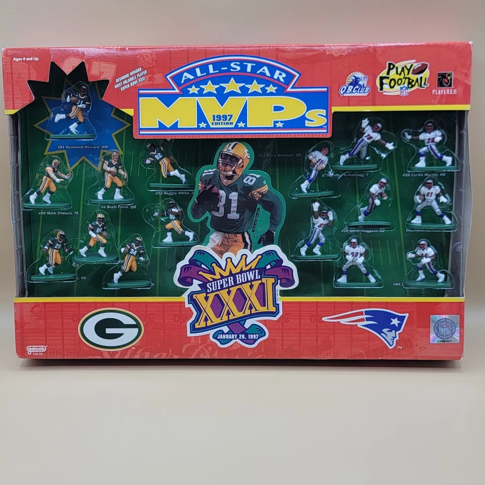 Galoob 1997 All Star MVPs Football Super Bowl XXXI NFL Patriots Packers Figures