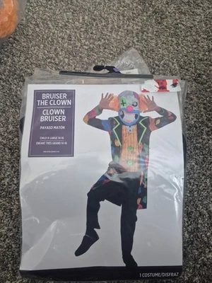 NWT Bruiser the Clown Child Costume Scary Circus Carnival Halloween XL 14-16 - Image 1 of 4